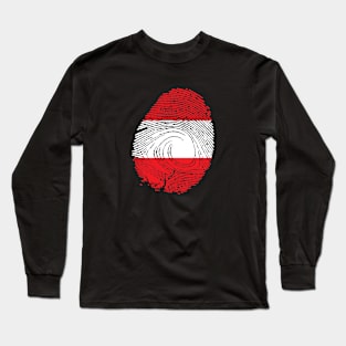 Flag of Austria in fingerprint Long Sleeve T-Shirt